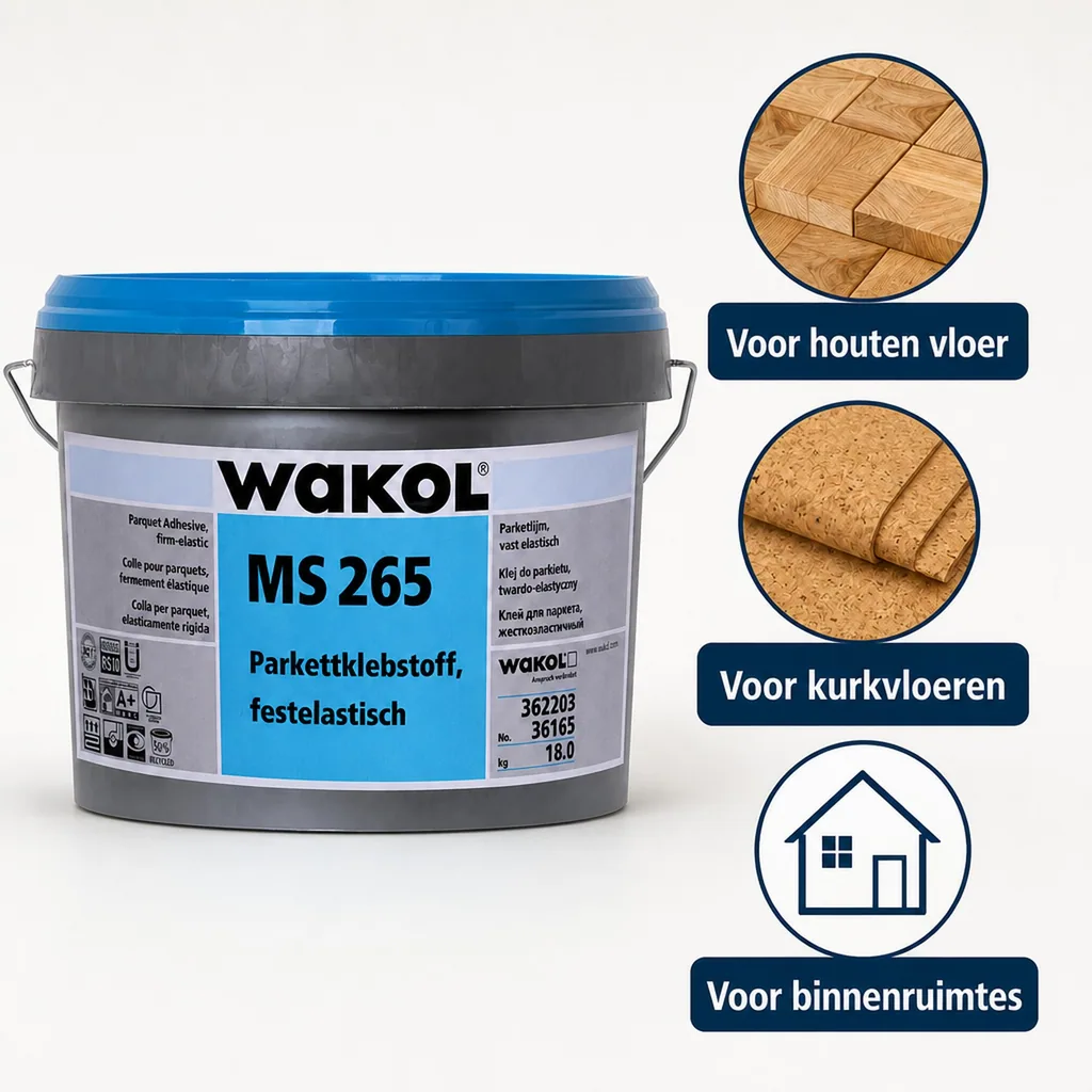 Parketlijm 18kg, festelastisch, weekmakervrije parketlijm