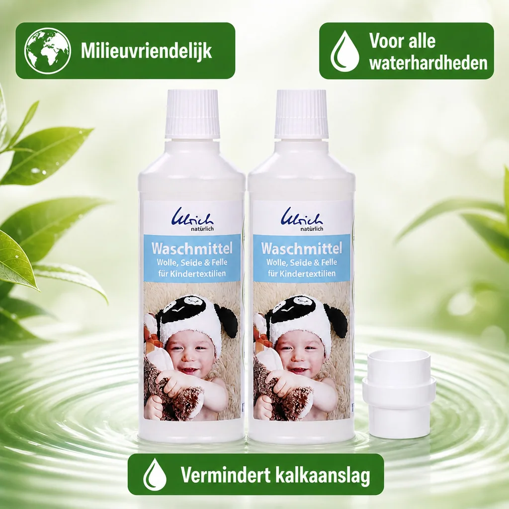 Wasmiddel voor babykleding, wasmiddel voor kindertextiel, 2 x 500 ml vloeibaar, wol en zijde