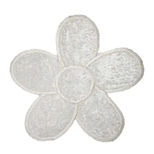 Taftan lampenkap gekreukelde bloem wit