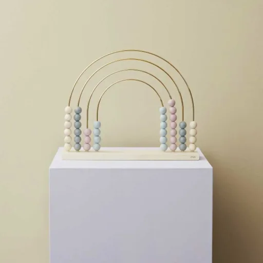 Oyoy telraam / motorisch speelgoed regenboog pastel met messing