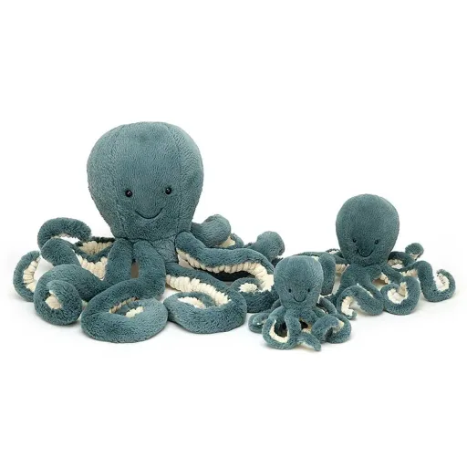 Jellycat knuffel octopus Storm klein blauw