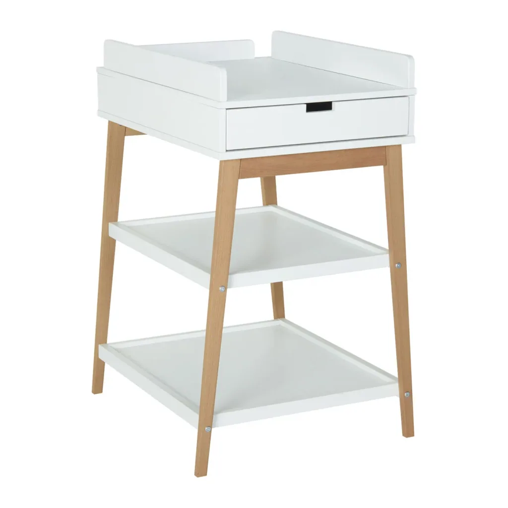 Quax verschoontafel - Hip met lade, Kleur: Witte Naturel