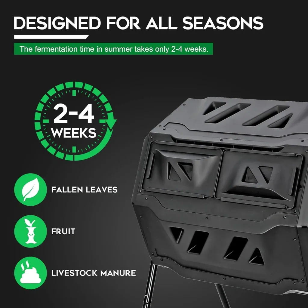 2-Chamber Roll composter 160 Liters (2x 80 Liters)