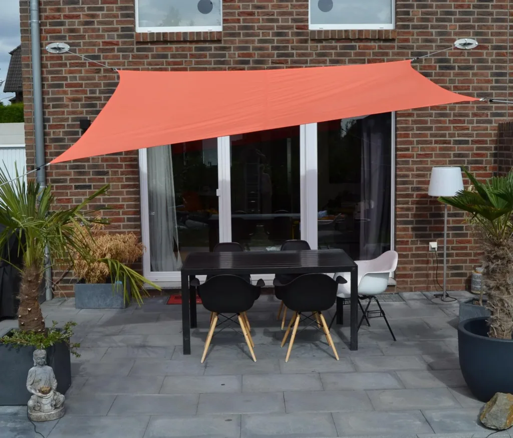 Vierkant zonnezeil waterafstotend terracotta 250 x 300 cm