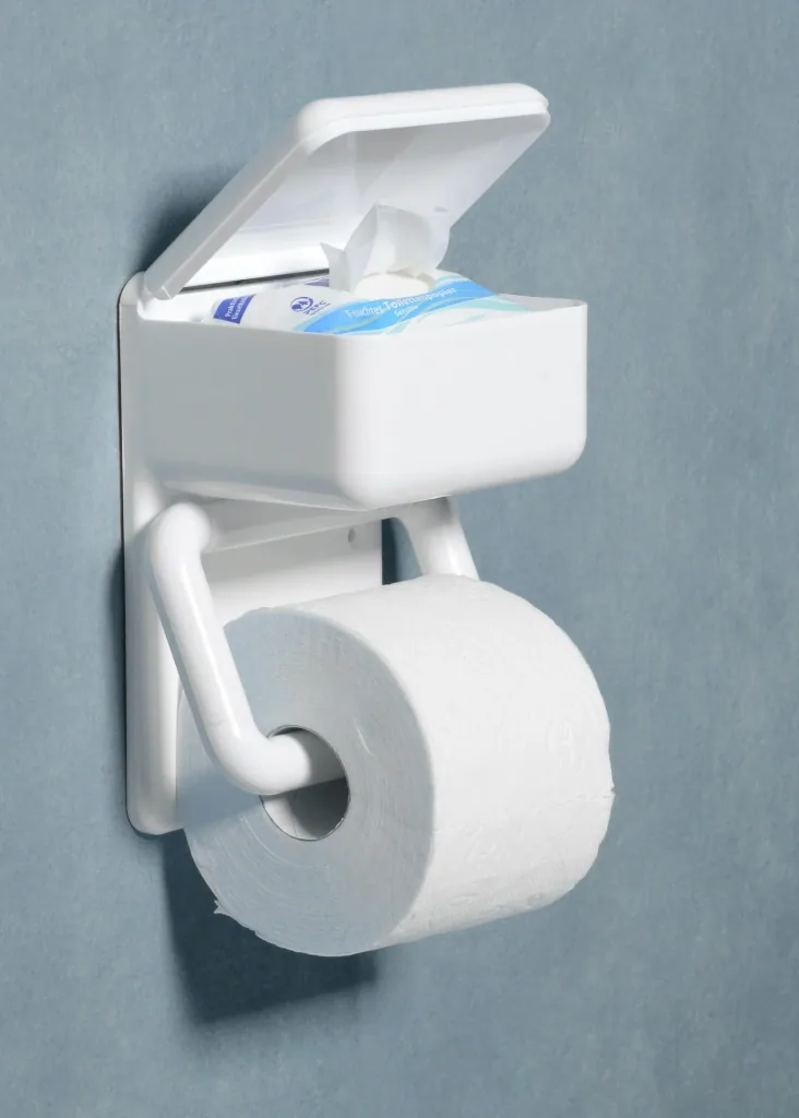 Duo toilet paper holder, with wet wipe box