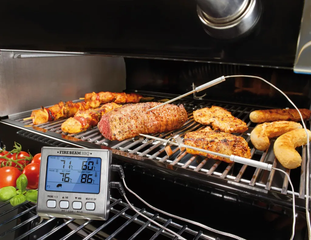 Grill/roasting thermometer dual, digital, with 2 temperature sensors