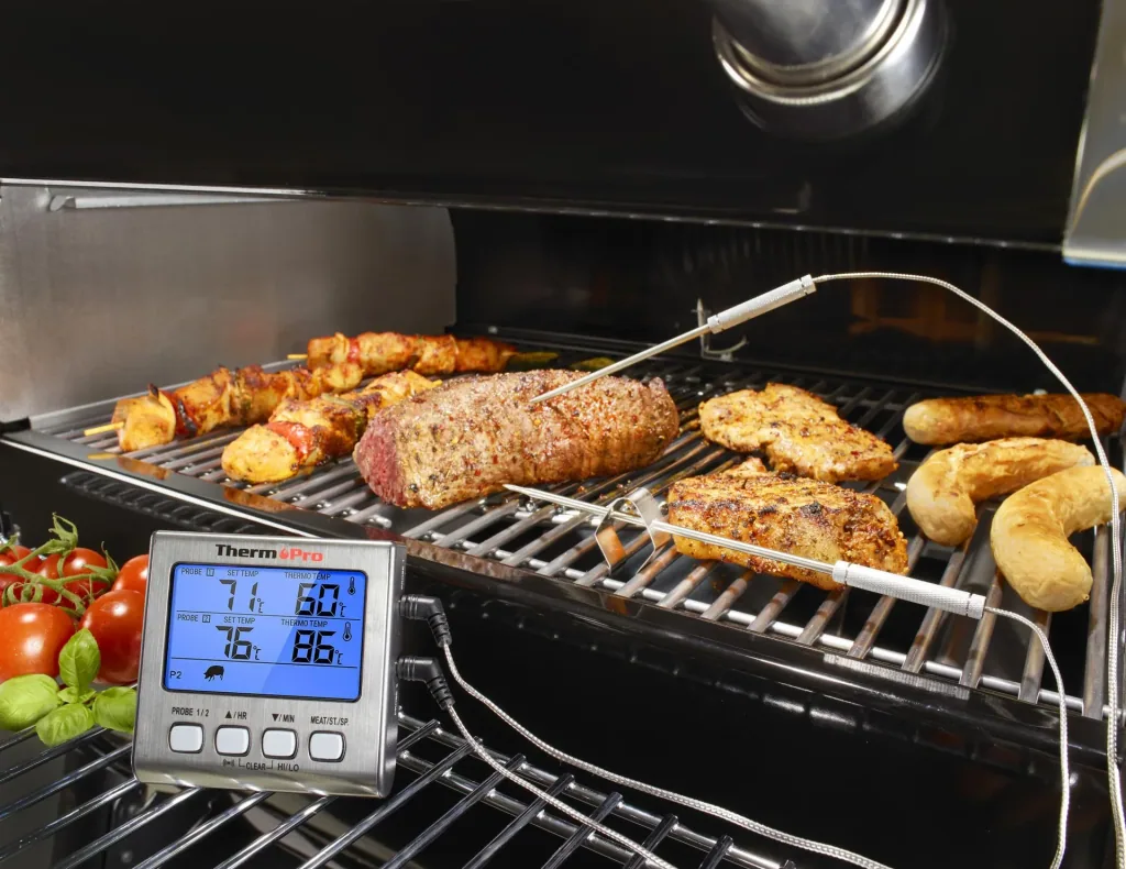 Grill/roasting thermometer dual, digital, with 2 temperature sensors