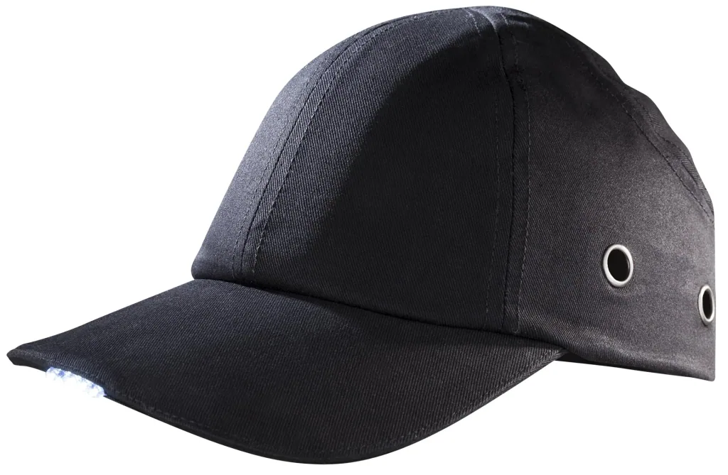 Black safety cap with LED