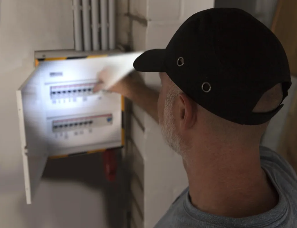 Black safety cap with LED