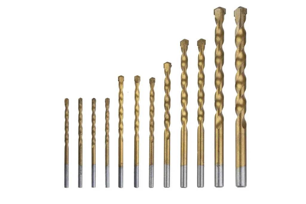 Titanium steenboren set HM, 12 stuks