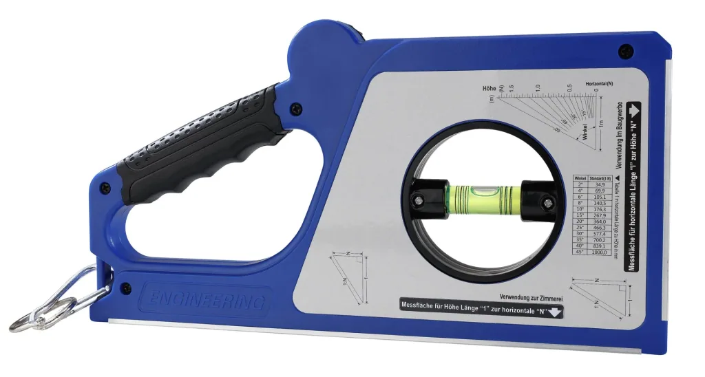 Protractor 250 mm with adjustable spirit level and magnet