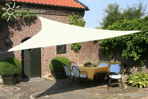 Driehoekig zonnescherm, waterafstotend, ivoor, 360 x 360 x 360 cm