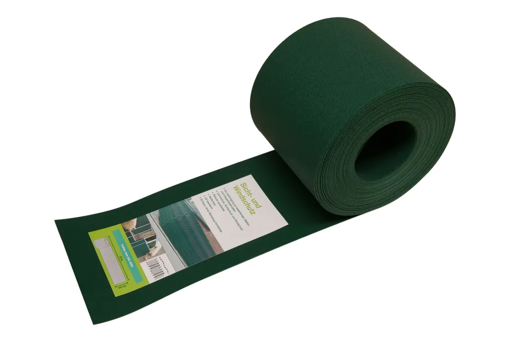PVC privacy scherm 25 m x 190 mm, groen (RAL 6005)