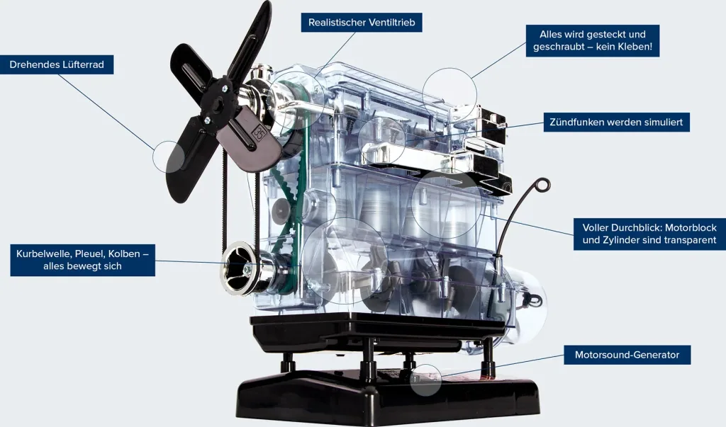 Grote techniekbouwpakket 4-cilindermotor