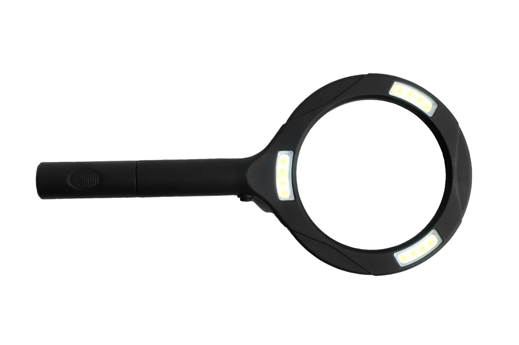Magnifying glass with 15 LEDs, black