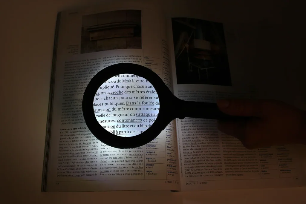 Magnifying glass with 15 LEDs, black