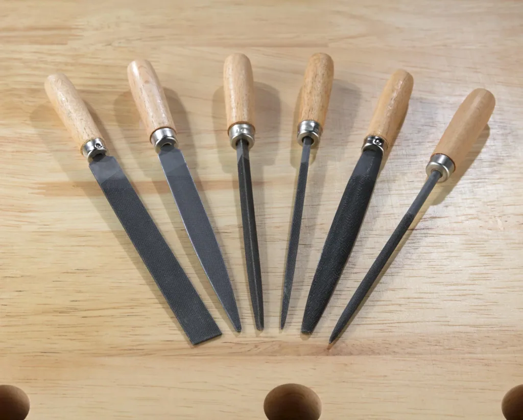 Key file set in metal case, 6 pieces