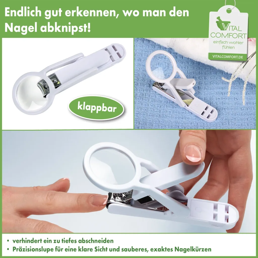 Nagelknipper met loep, wit