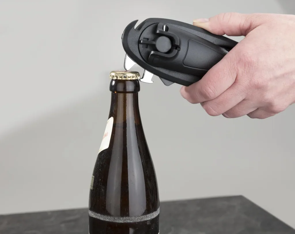 6 in 1 Multi-Opener for Lids, Cans and Bottles, Black