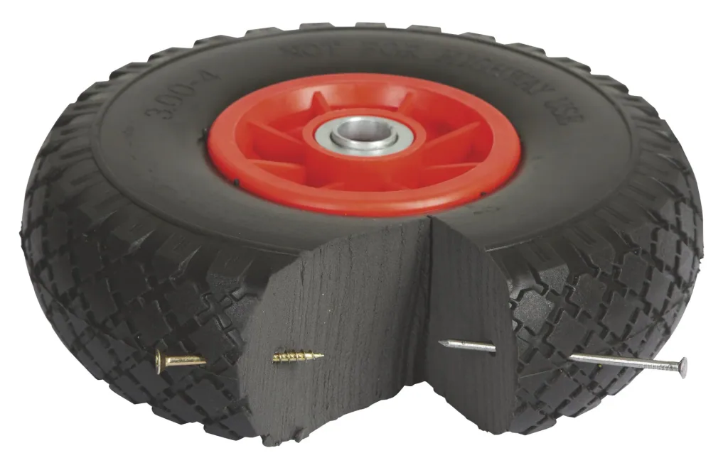 Support wheels attachment kit for wheelbarrows, set of 2
