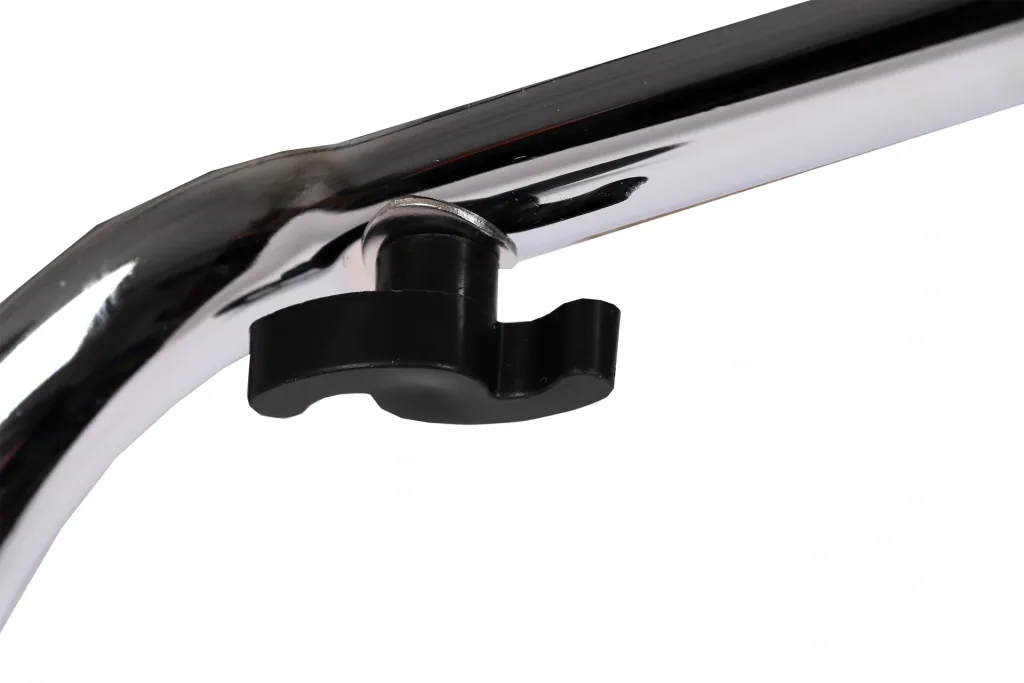 Step with height-adjustable handle, chrome, 88 - 108 cm