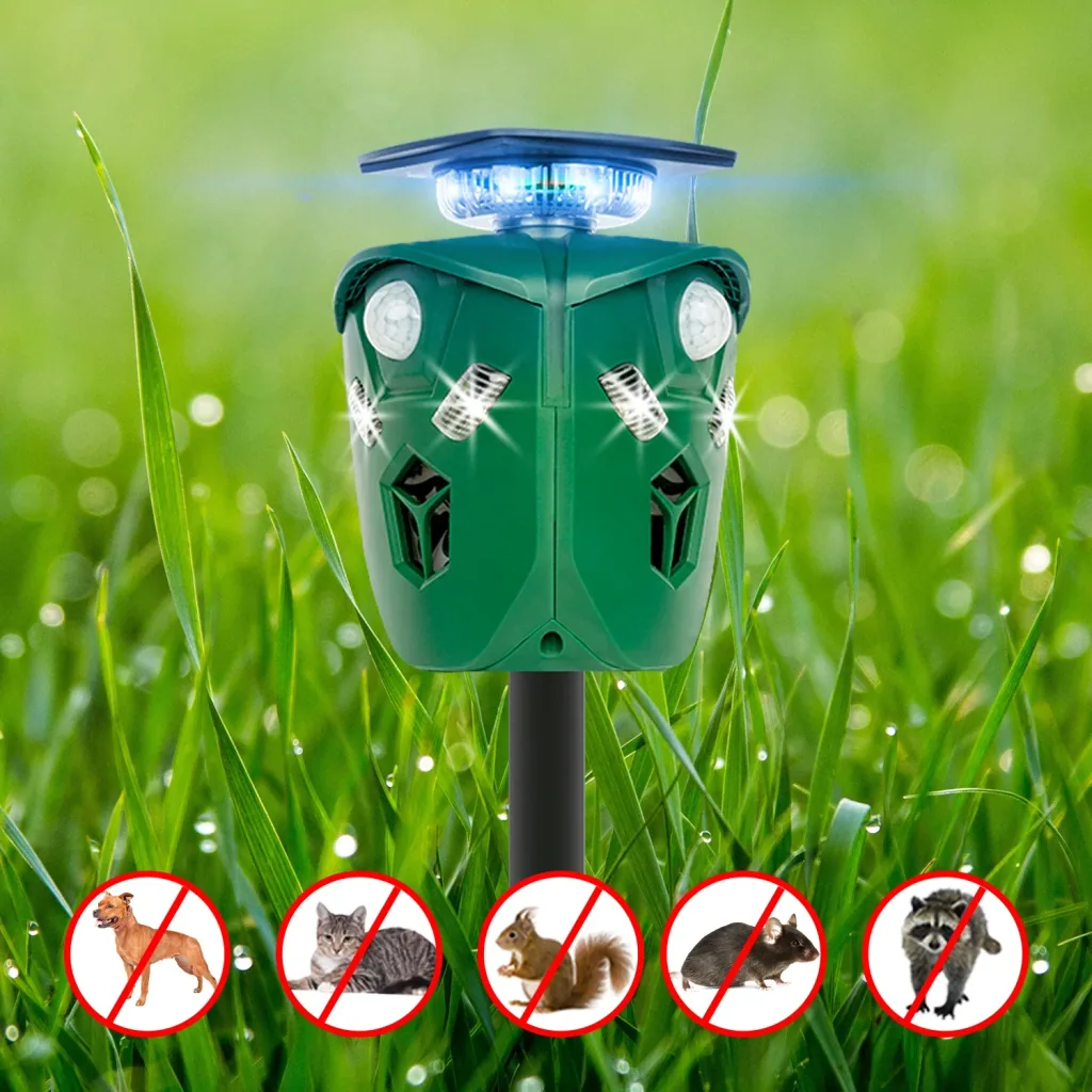 Dierenverjager met ultrasoon geluid + flitslicht "360"