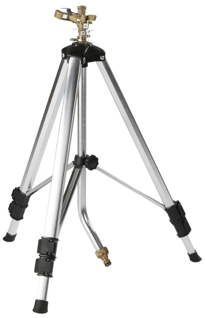 Professional impulse sprinkler, with telescopic tripod
