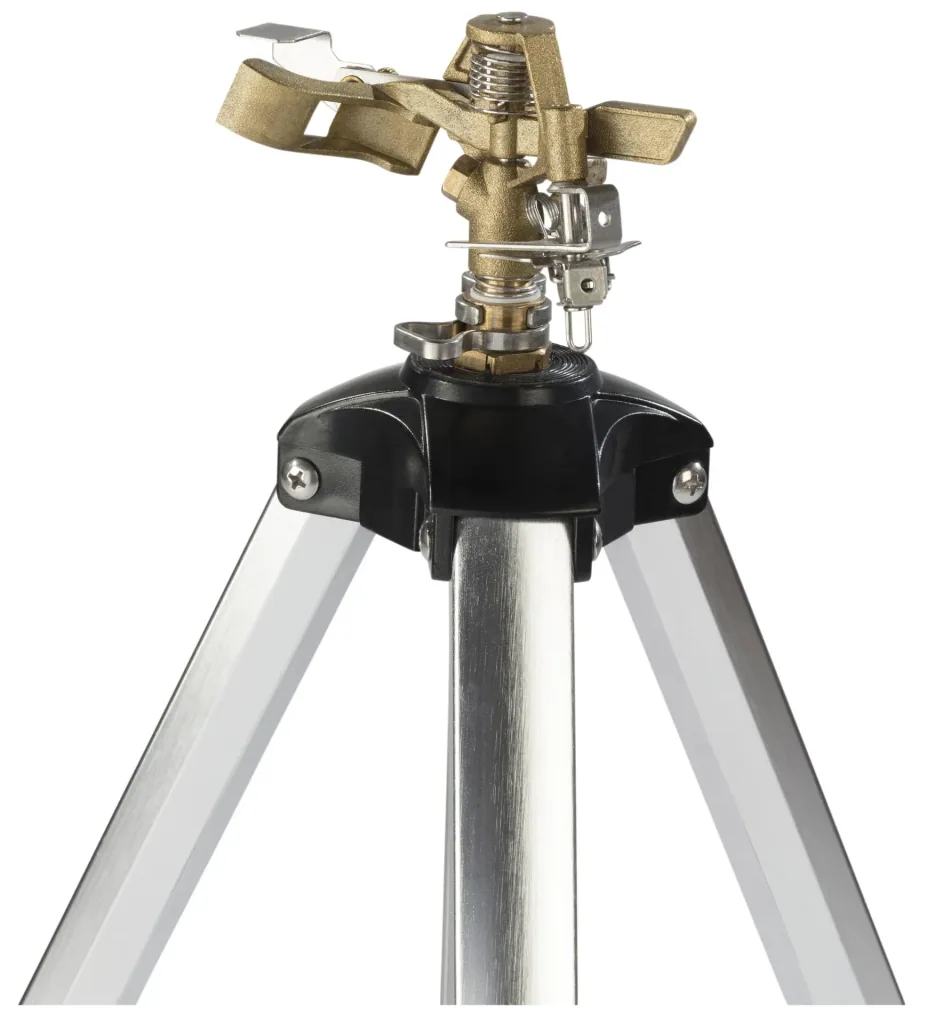 Professional impulse sprinkler, with telescopic tripod