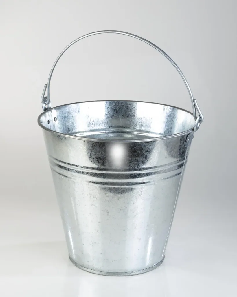 Set van 5 zinken emmers