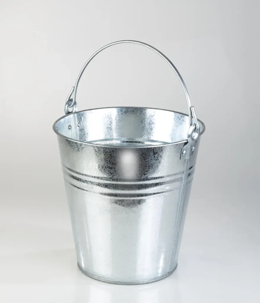 Set van 5 zinken emmers