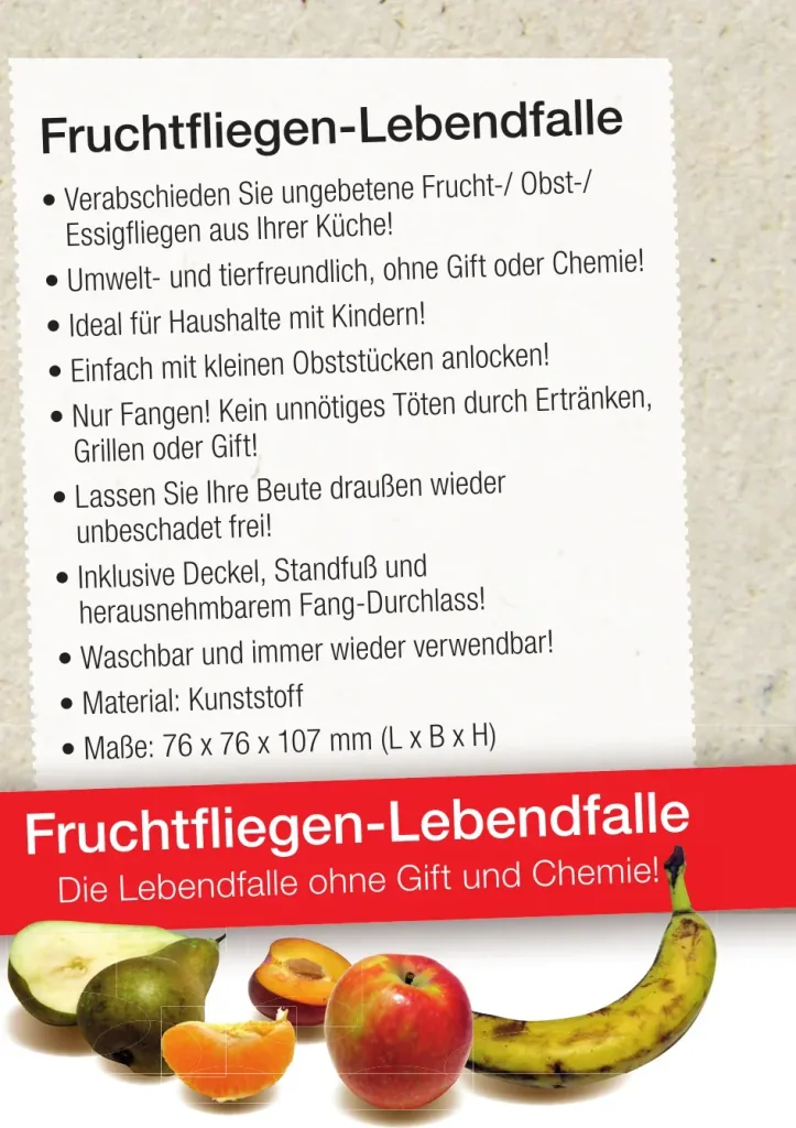 Levendvangende fruitvliegenval
