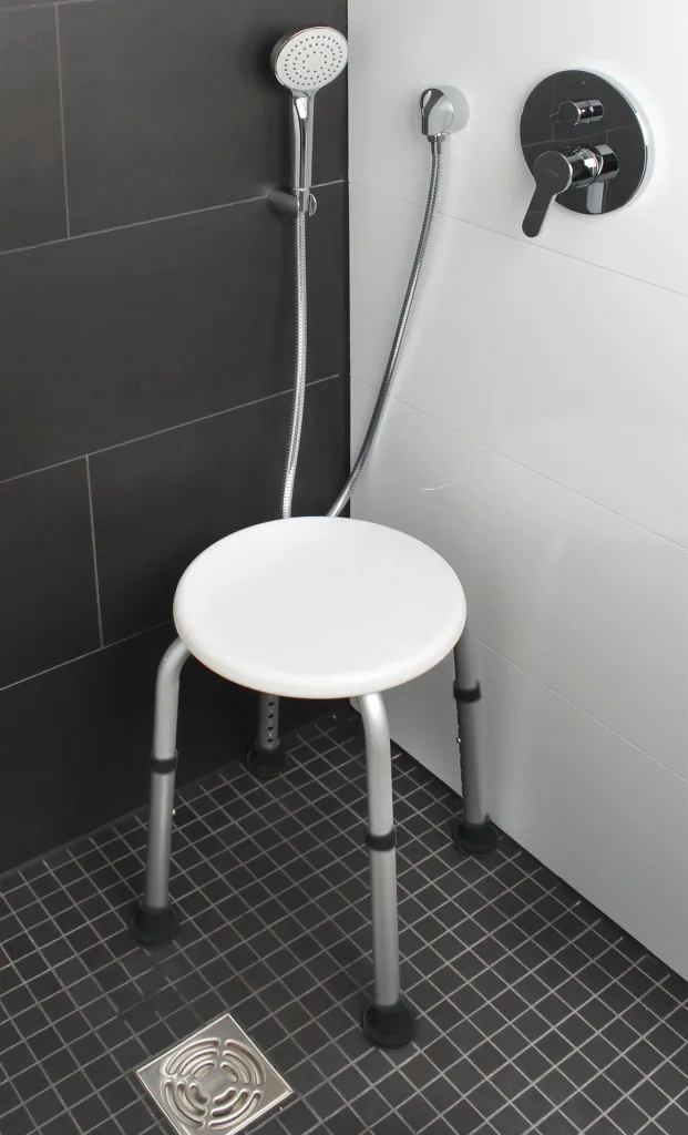 Douchekruk, in hoogte verstelbaar, wit/zilver