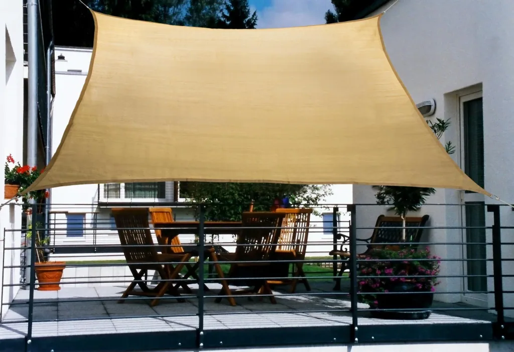 Balkonzonnescherm HDPE tarwe 270 x 140 cm