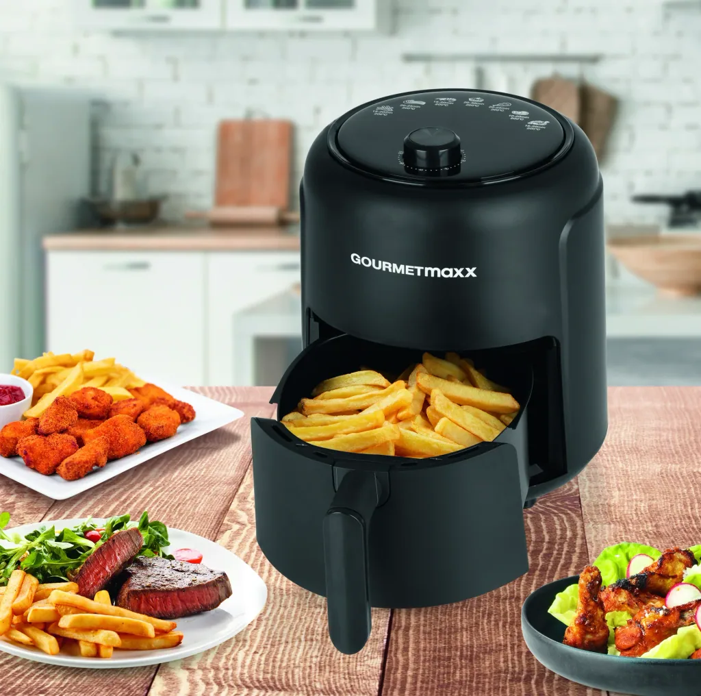 Heteluchtfriteuse, 2,3 l, 1000 W, zwart
