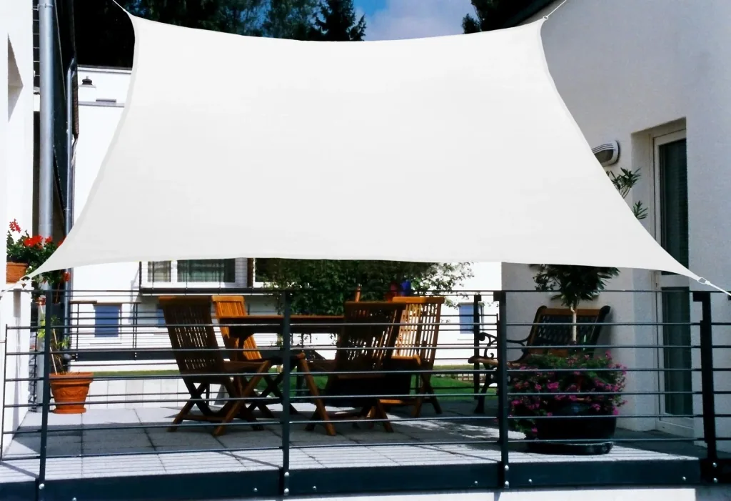 Balkonzonwering HDPE, crèmewit, 270 x 140 cm