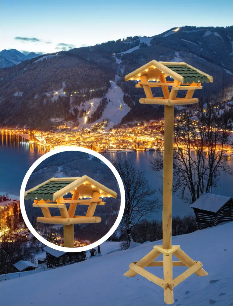 Vogelhuisje met verlichting