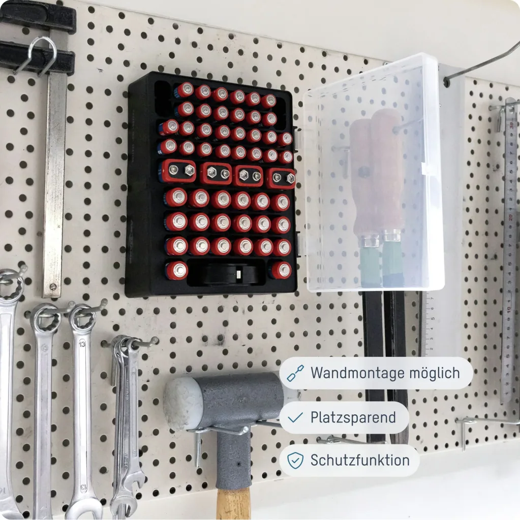 Opbergdoos voor maximaal 56 cellen, inclusief 52 batterijen