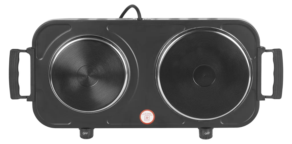 Dubbele kookplaat 2000 watt, zwart
