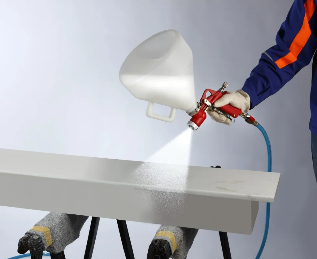 Compressed air funnel spray gun