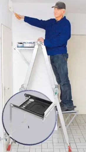 Laddertaburet inclusief gereedschapshouder voor elke sportenladder