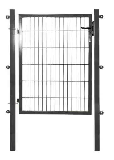 Tuindeur voor enkelstaafmat, antraciet, enkelvleugelig, hoogte 125 cm, breedte 100 cm