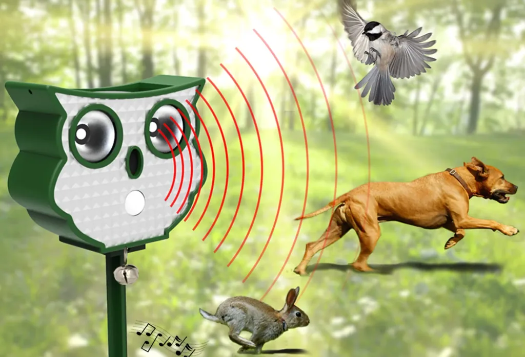Zonne-energie ultrasoon dierenafschrikmiddel "Uil"