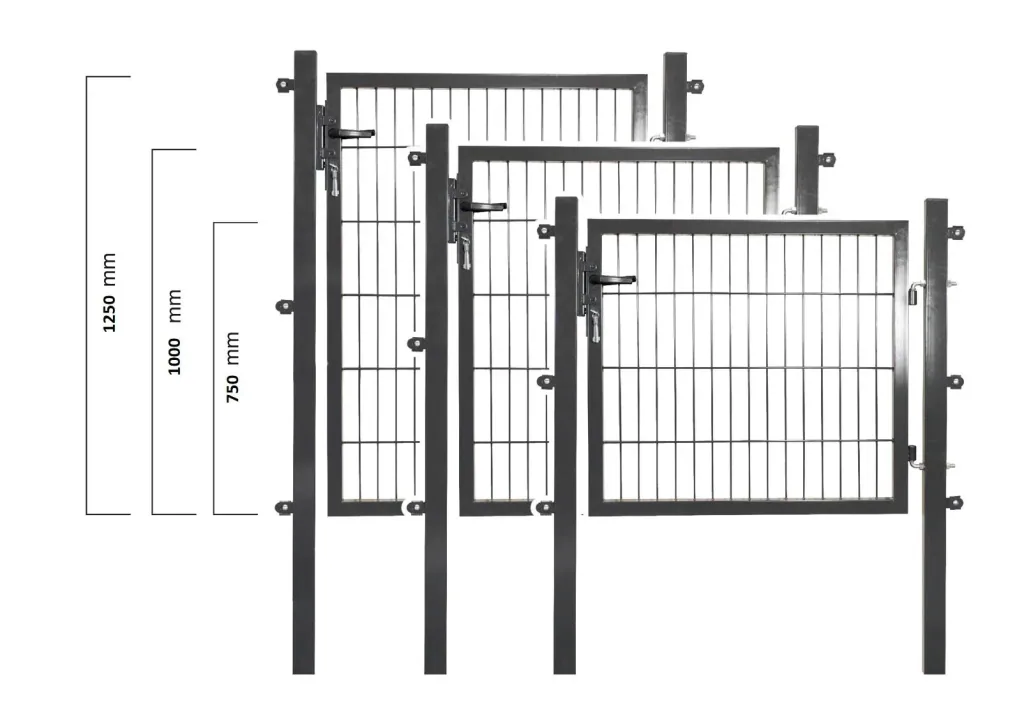 Tuinhek voor enkelstaafmat, antraciet - 75 cm hoog - 100 cm breed