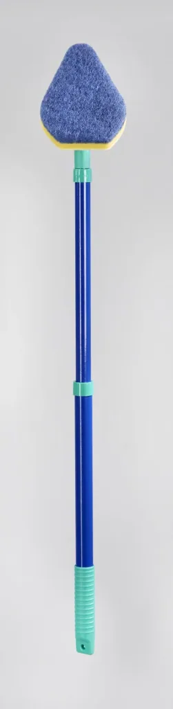 Badkamerwisser, mop met sponsborstel en telescoopsteel, speciale wisvorm, uitschuifbaar 45-90 cm