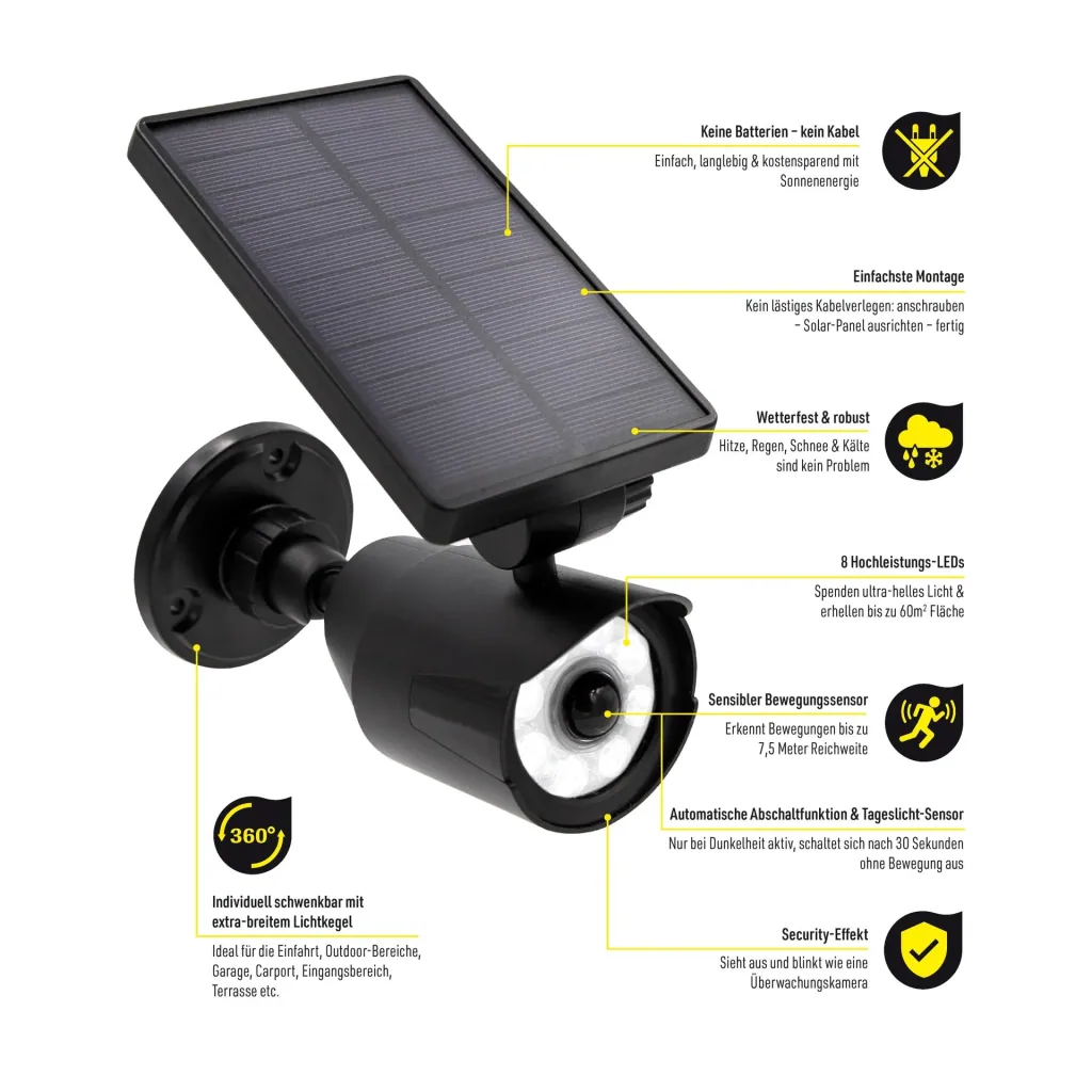 Solar outdoor light with motion detector and twilight sensor