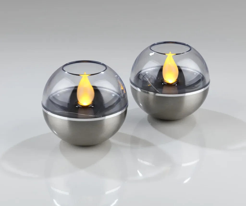 2-in-1 zonnelampen met flikkerend effect, amber, set van 2