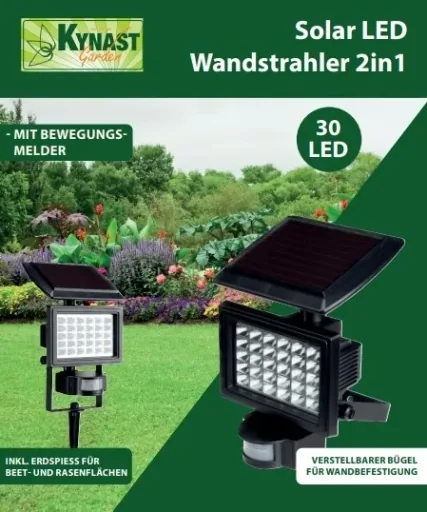 Zonne-energie wandschijnwerper 2-in-1 met bewegingsmelder