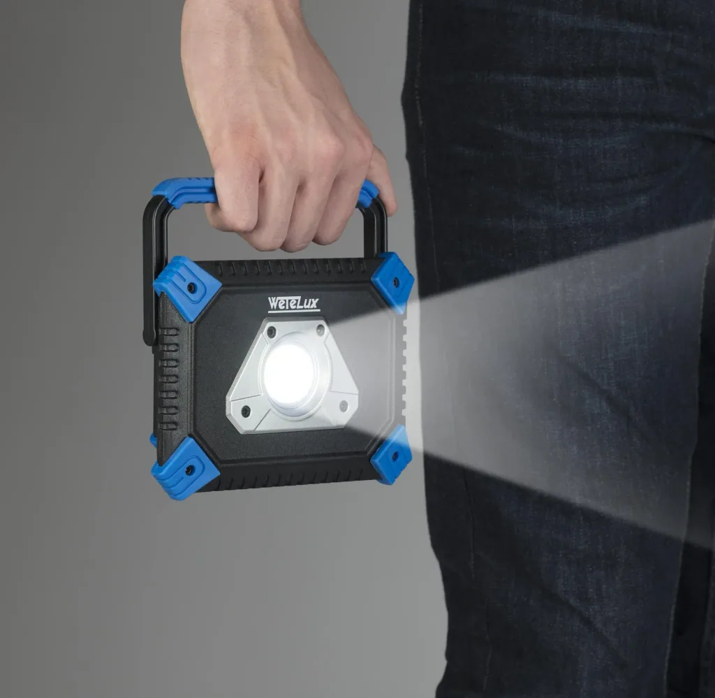 LED accu schijnwerper 20 W COB met powerbank