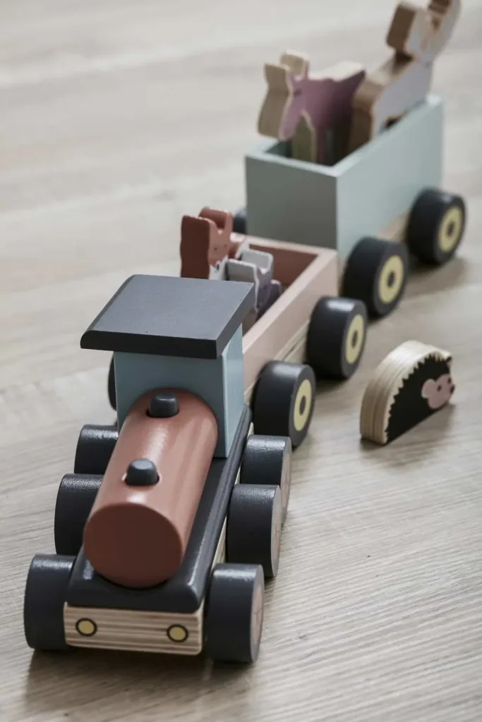 Kids Concept speelgoedtrein hout met bosdieren