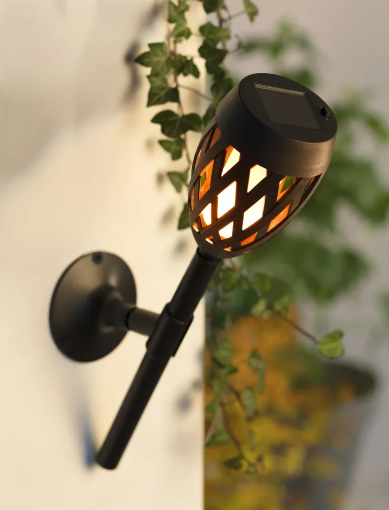 3-in-1-solarlamp met vlameffect